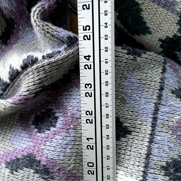 Vintage Oversized Slouchy Boxy Wool Blend Cardigan V Neck Sweater Gray sz XL - Picture 9 of 10